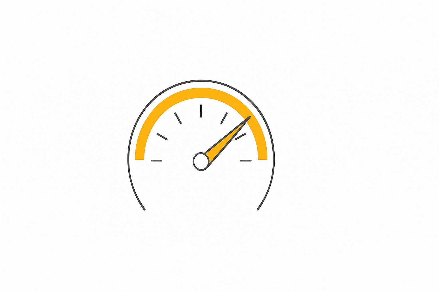 A minimalist yellow line-art gauge dial sweeping from low to high on a stark white poster, representing an adjustable reasoning effort setting